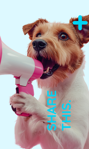 Share this - Dog with megaphone